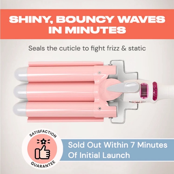 INSERT WAVES HERE TRIPLE BARREL HAIR WAVER (USED 2-4 TIMES) - Picture 4 of 6